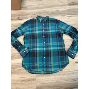 J. Crew Button-Up Shirt Men's Size M Multicolor Long Sleeve Plaid Collar Cotton